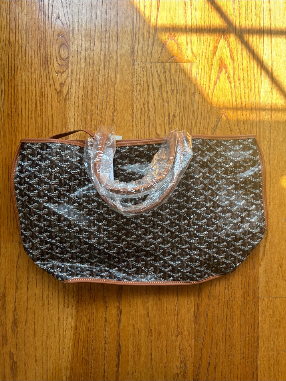 Goyard Brown and Black Chevron Canvas Weekender Tote - Picture 2 of 11